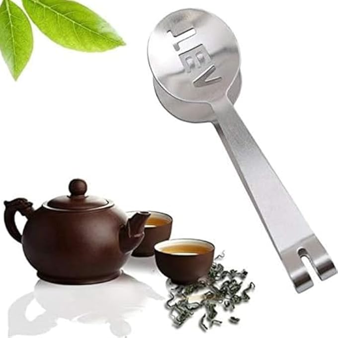 TRHDFW Spoon Shaped Tea Bag SqueezerHolder Gadget Round Stainless Steel Teabag Tong Strainer Holder Kitchen Bar - Image 3