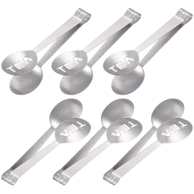 TRHDFW Spoon Shaped Tea Bag SqueezerHolder Gadget Round Stainless Steel Teabag Tong Strainer Holder Kitchen Bar - Image 1