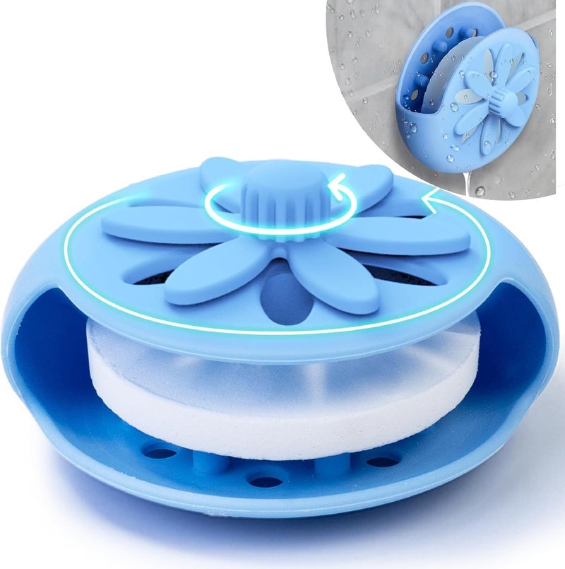 SHARLOVY Shower Steamers Tray Blue- Upgrade Shower Steamer Holder Dish with Big Suction Cup, Long Lasting Bath Bombs Shower Accessories, Aromatherapy Diffuser Containers for Bathroom Bedroom Car Yoga Decor - Image 1