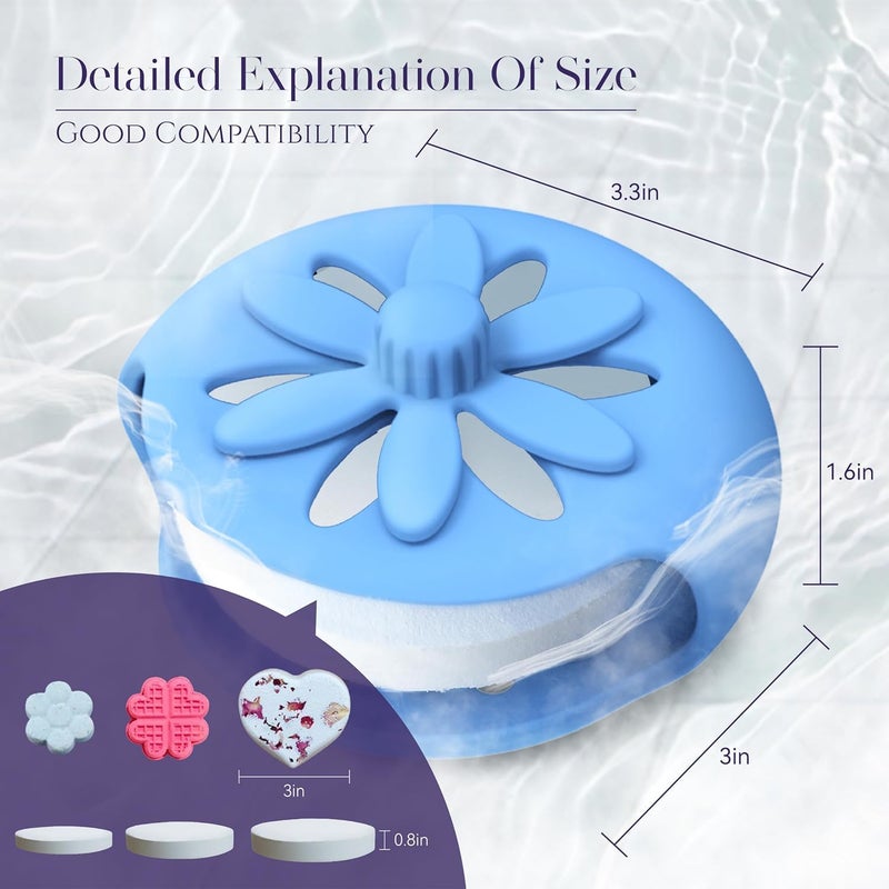 SHARLOVY Shower Steamers Tray Blue- Upgrade Shower Steamer Holder Dish with Big Suction Cup, Long Lasting Bath Bombs Shower Accessories, Aromatherapy Diffuser Containers for Bathroom Bedroom Car Yoga Decor - Image 4