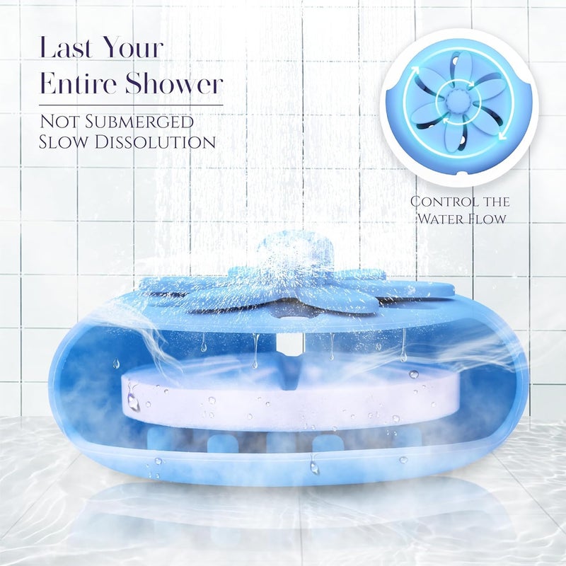SHARLOVY Shower Steamers Tray Blue- Upgrade Shower Steamer Holder Dish with Big Suction Cup, Long Lasting Bath Bombs Shower Accessories, Aromatherapy Diffuser Containers for Bathroom Bedroom Car Yoga Decor - Image 5