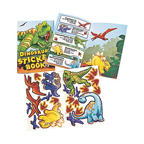 Fun Express Dinosaur Sticker Books 12 Pack 24 Stickers Each - Image 1