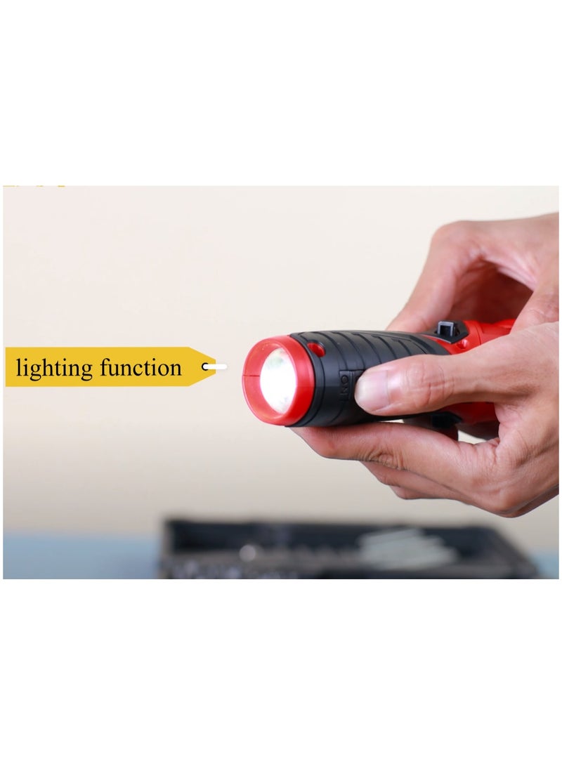 Denx Cordless electric screwdriver, rechargeable, 90-degree foldable, equipped with LED flashlight and a bag with all accessories - Image 5