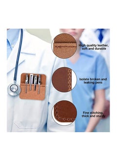 KASTWAVE Pocket Protector Pen Holder 4 Pcs Multi-Purpose Leather Pen Pouch Holder Organizer Pens Pocket Protector for Office School Hospital Men Women Nurse Shirt Lab Coats Pant Pencil Pointers Ruler Tools  - Image 2