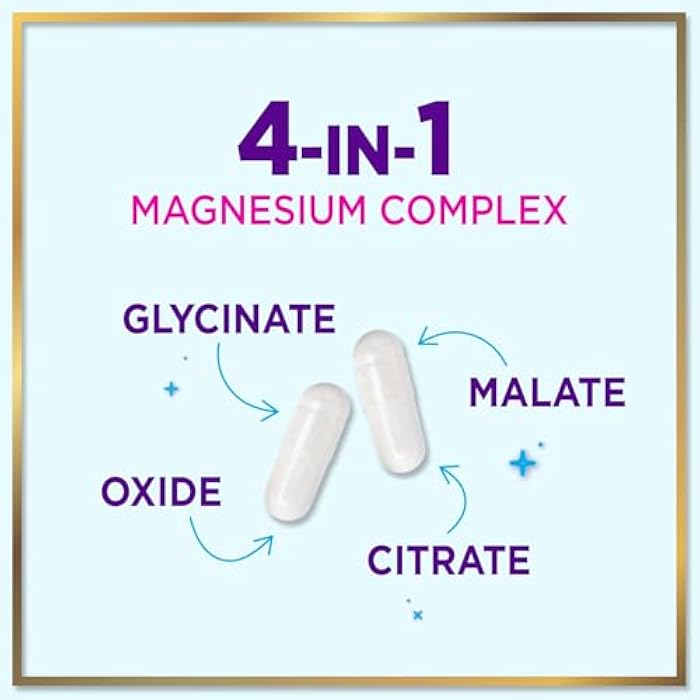 Hello Lovely! Magnesium Complex - 500mg per Serving Best Blend of Glycinate, Citrate, Malate & Oxide - Supports Sleep, Muscle, Bone & Heart Health - High Absorption, Chelated Supplement, Made in USA - 60 Capsules - Image 3