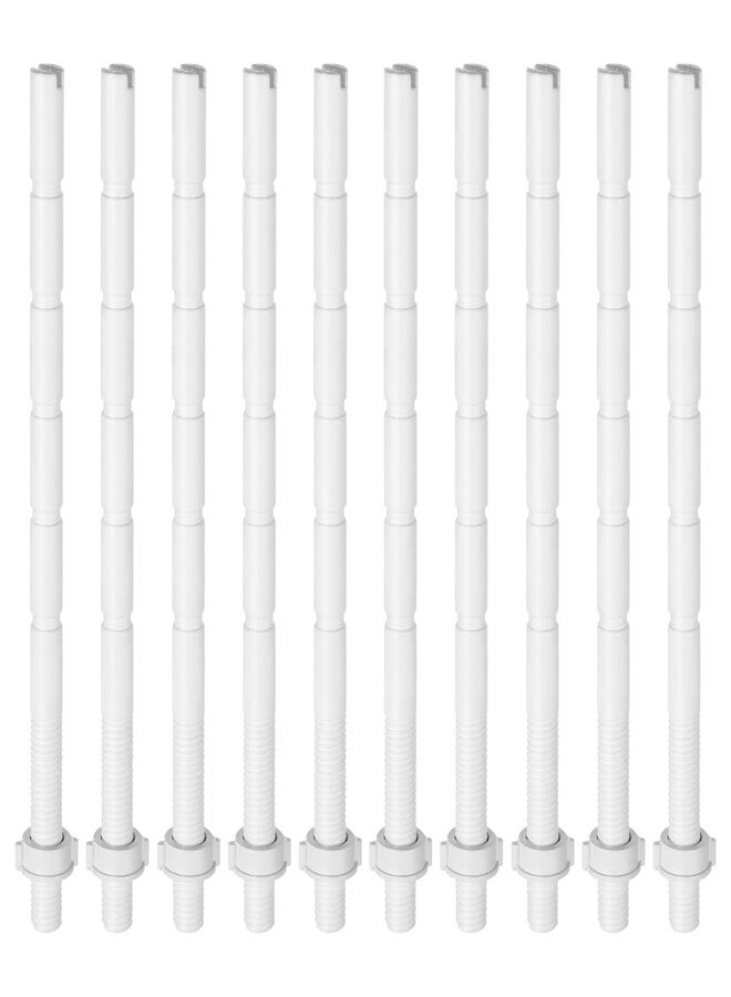 UKCOCO 10pcs Flushing Button Rods, Flush Valve Push Button Replacement Toilet Parts Lengthen Toilet Tank Buttons Rods for White Plastic - Image 1