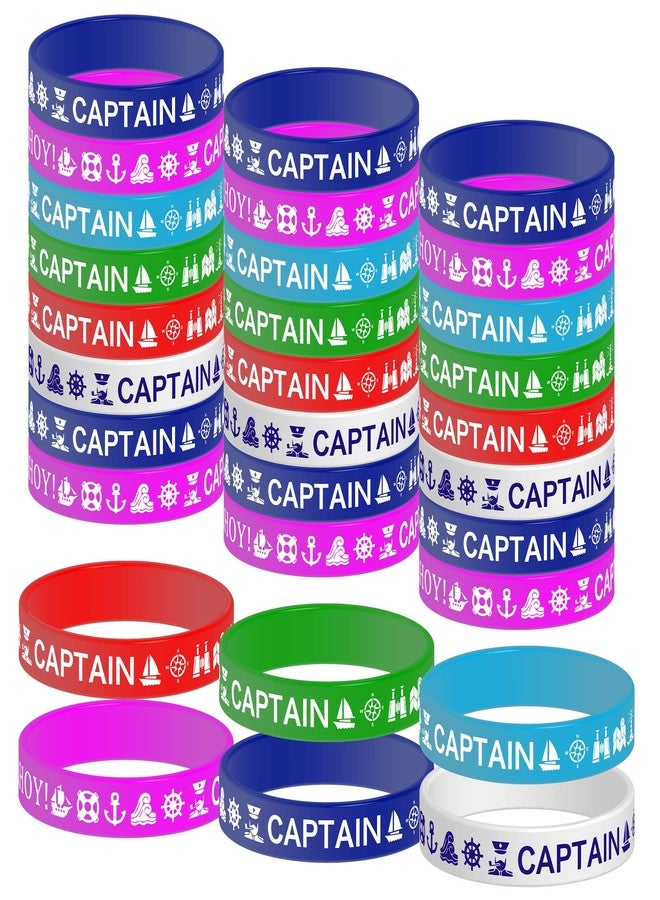 PIBIPAID Nautical Theme Rubber Bracelets 36Pcs Silicone Wristbands Nautical Ocean Decorations Birthday Party Favors Supplies - Image 1