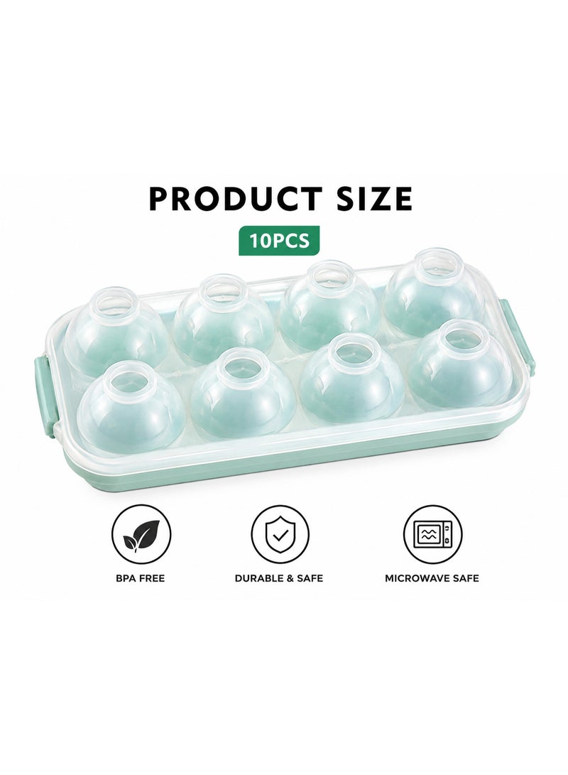 علبة حفظ طعام بـ 10 خانات مع غطاء شفاف – BPA Free