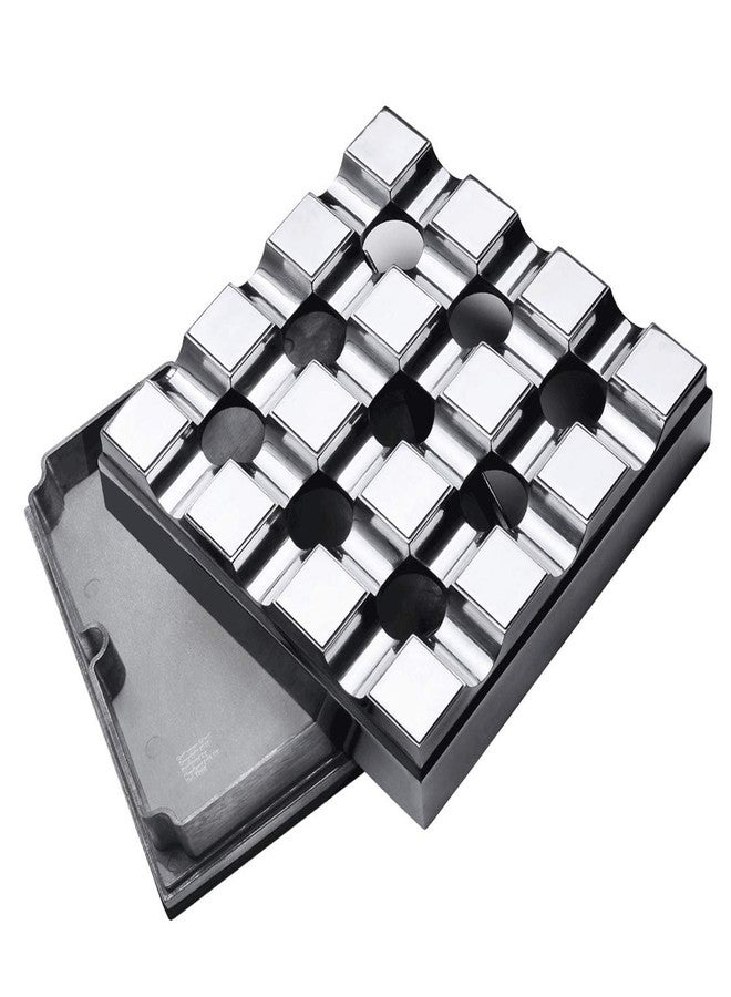 EWT 8" Club Grid Cigar Alloy Metal Cast Polished Ashtray - Image 1