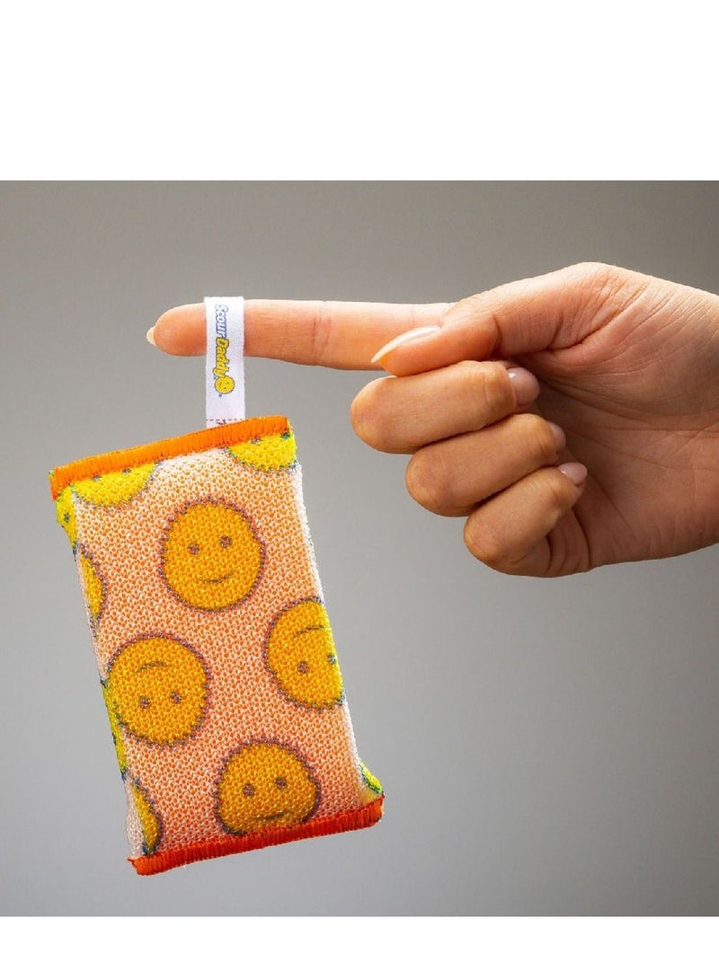 Scrub Daddy Scour Daddy Multi Surface ArmourTec Mesh Scouring Pad, Absorbent, Soft in Warm Water, Firm in Cold, Scratch Free, Odor Resistant, Easy to Clean, Multicolour, Pack of 1 (includes 3 pads). - Image 2