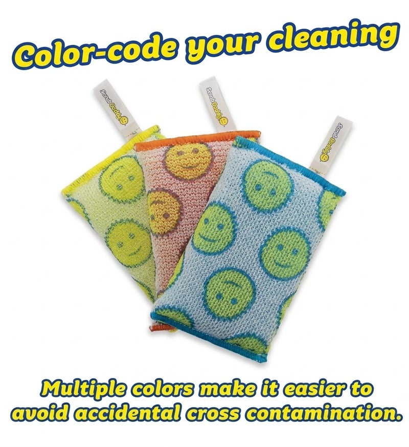 Scrub Daddy Scour Daddy Heavy Duty Mesh Scouring Pad Set of 3 – ArmorTec Scratch-Free Multi-Surface Cleaning Pads, Odor Resistant, Assorted Colours - Image 2
