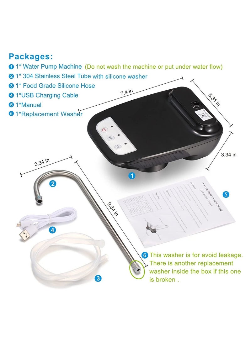 موزع مياه كهربائي تلقائي للشرب بشحن USB مضخة زجاجة محمولة دلو قابل للاستخدام مع الجالونات مثالي لمجموعة المنزل - Image 4