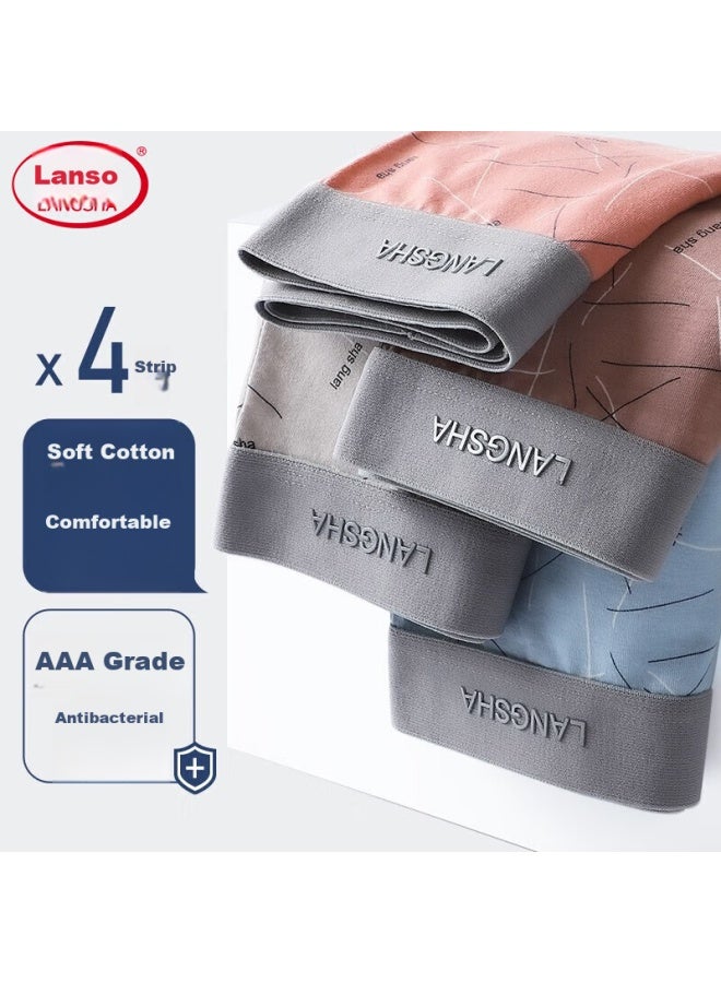 LANG SHA Langsha Men's Underwear, 3a Antibacterial Boxer Briefs, Breathable Men's Shorts, Four-corner Underpants, Deep Elegant Style  - Image 1