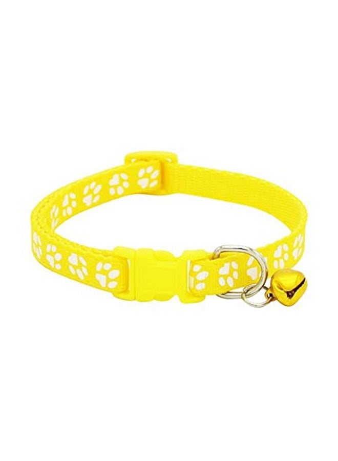 Cat Collars Set Of 3 Pcs Pack With Bell,Kitten And Small Dogs Soft Adjustable Collar Safe,Solid And Protection Breakaway For Cats And Puppies,Cute Kitty Neckband With Paw Print- (Mix Colors) - Image 3