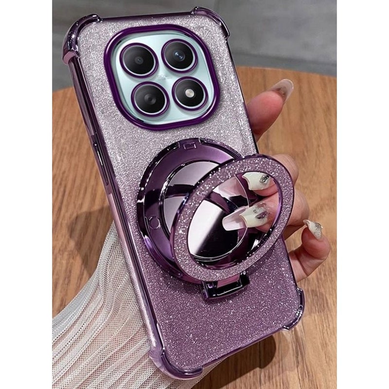 Magnetic Glitter for Xiaomi Redmi Note 15 Pro Case Camera Lens Protector Sparkly Stand Makeup Mirror Support Wireless Charging Luxury Gradient Shockproof Xiaomi Redmi Note 15 Pro 5G Cover - Image 1