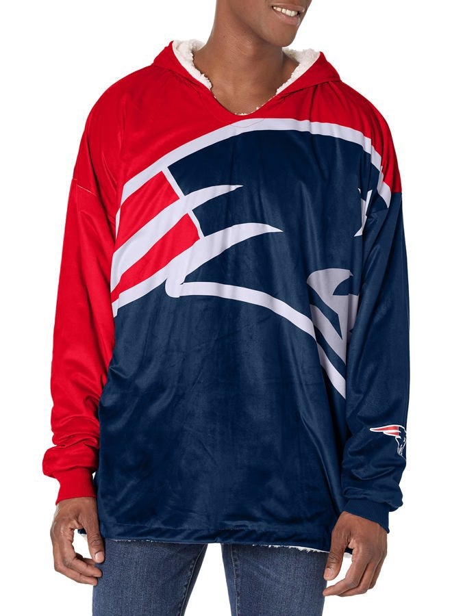 FOCO Reversible Oversized Sherpa Hoodie Sweatshirt Colorblock Hoodeez One Size multicolor - Image 1