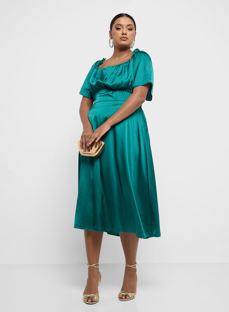 Ginger Plus Satin Empire Waist Dress - Image 4