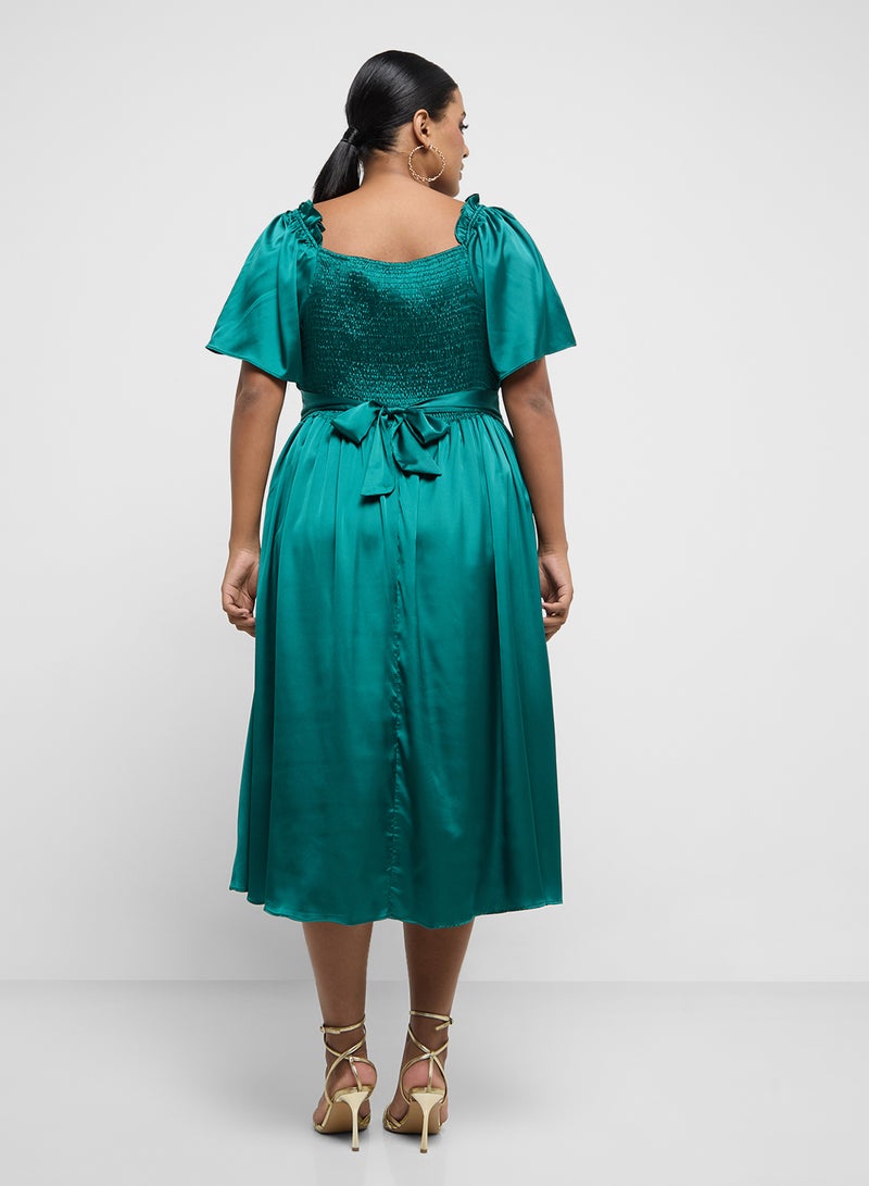 Ginger Plus Satin Empire Waist Dress - Image 2