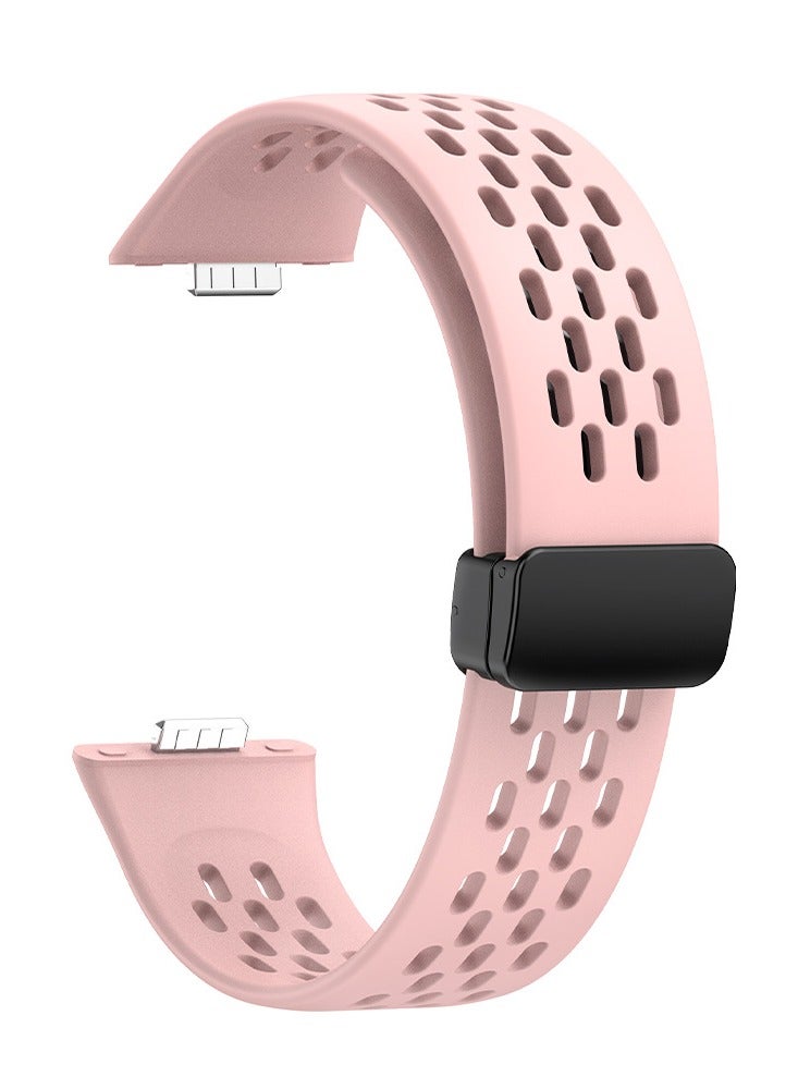 HW Silicone Sport Watch Strap/Watchband for HUAWEI Watch Fit 3 Smartwatch White Pink - Image 2