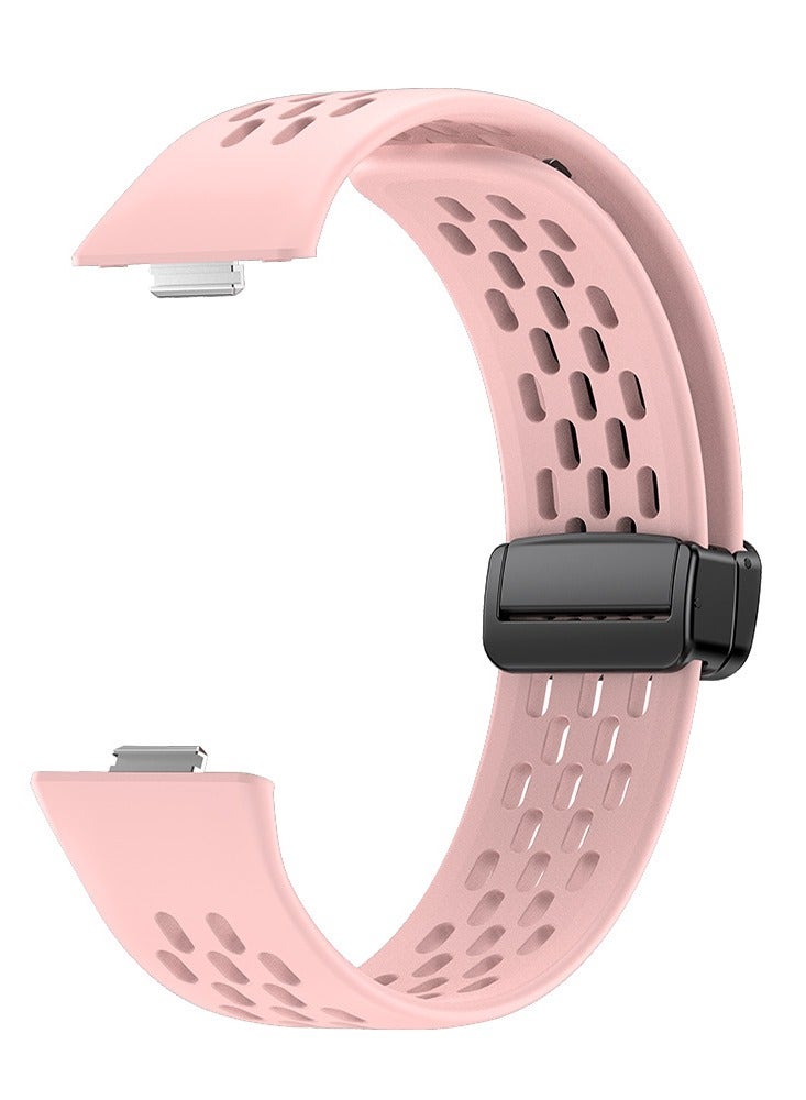 HW Silicone Sport Watch Strap/Watchband for HUAWEI Watch Fit 3 Smartwatch White Pink - Image 3