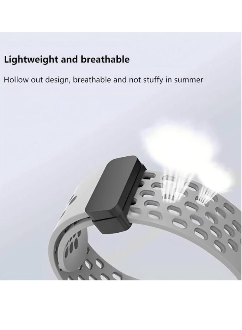 HW Silicone Sport Watch Strap/Watchband for HUAWEI Watch Fit 3 Smartwatch White Pink - Image 4