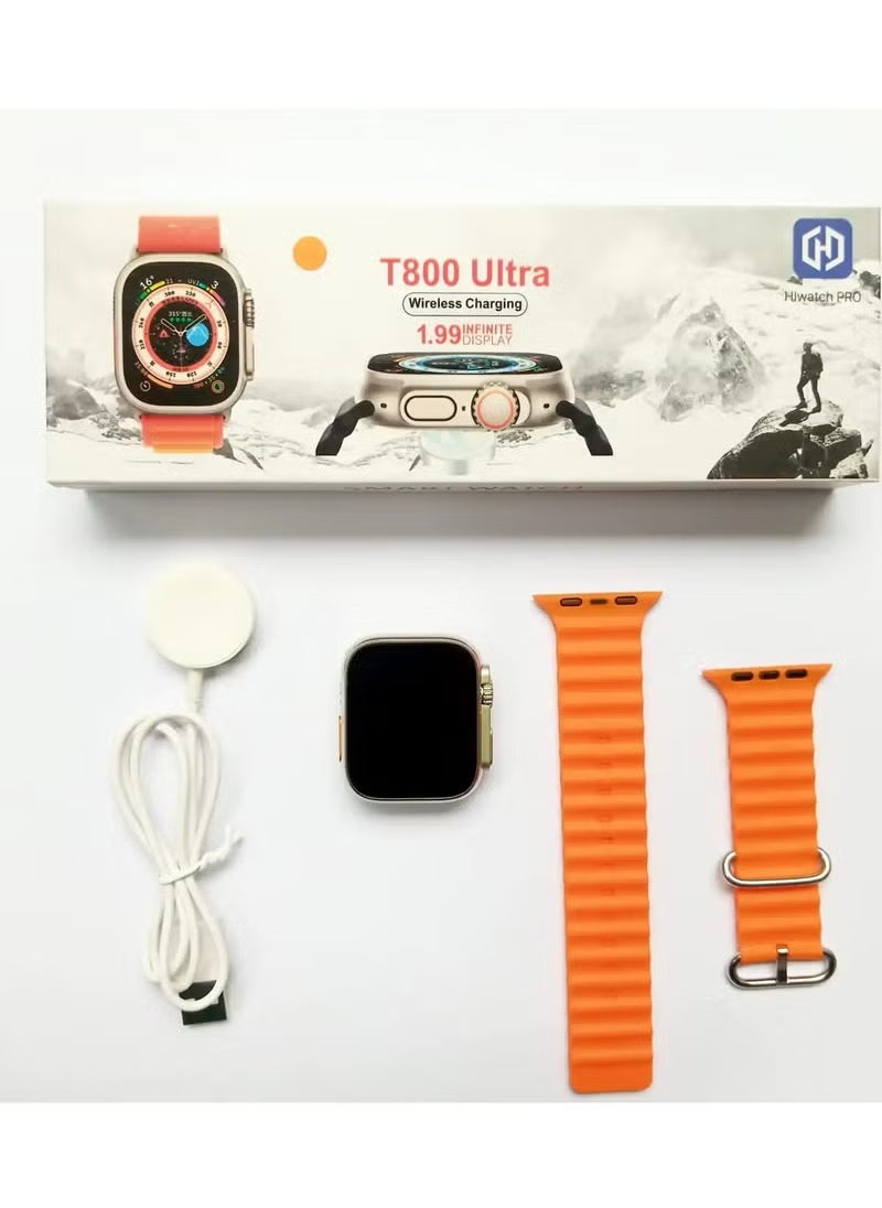 Generic - T800 Ultra Smart Watch 1.99" Infinite Display Series 8 Wireless Charging Heart Rate Monitor Bluetooth Call Watch - Image 1