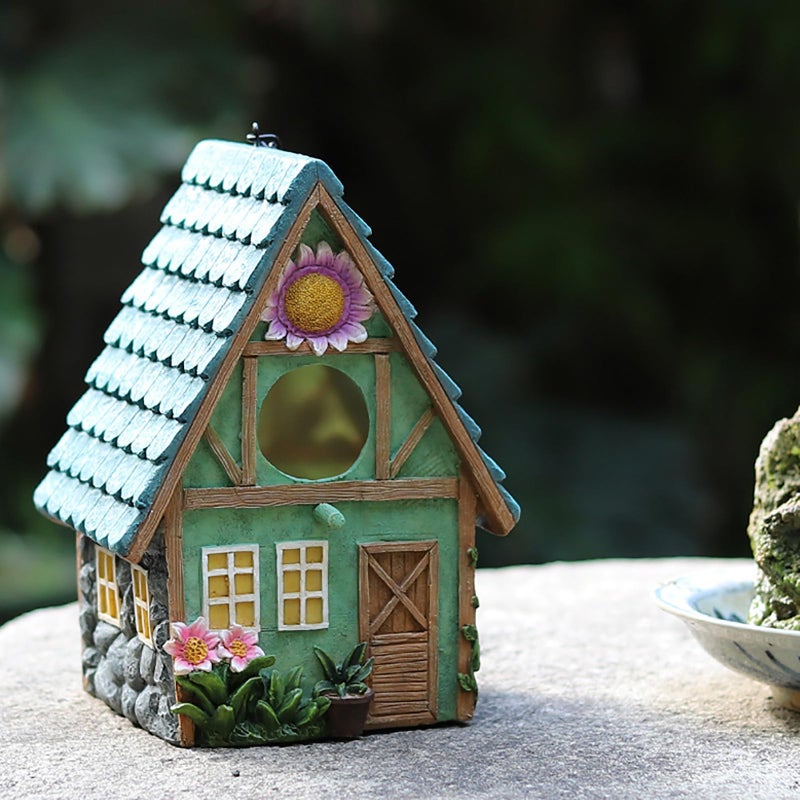 WUWEOT Garden Bird House for Outdoors, Clearance Hanging Bird Nest, Colorful Decorative Cute Resin Birdhouses for Outside Indoors Garden Backyard Decor, Gift for Bird Lovers - Image 4