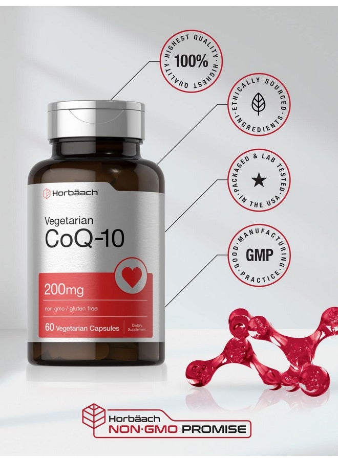 Horbaach Horbäach CoQ10 200mg | 60 Capsules | Vegetarian, Non-GMO, Gluten Free Supplement  - Image 5