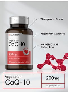 Horbaach Horbäach CoQ10 200mg | 60 Capsules | Vegetarian, Non-GMO, Gluten Free Supplement  - Image 3