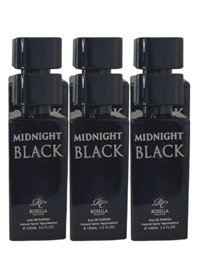 روزيلا 6 قطع عطر ميدنايت بلاك للنساء 100 مل - Image 1