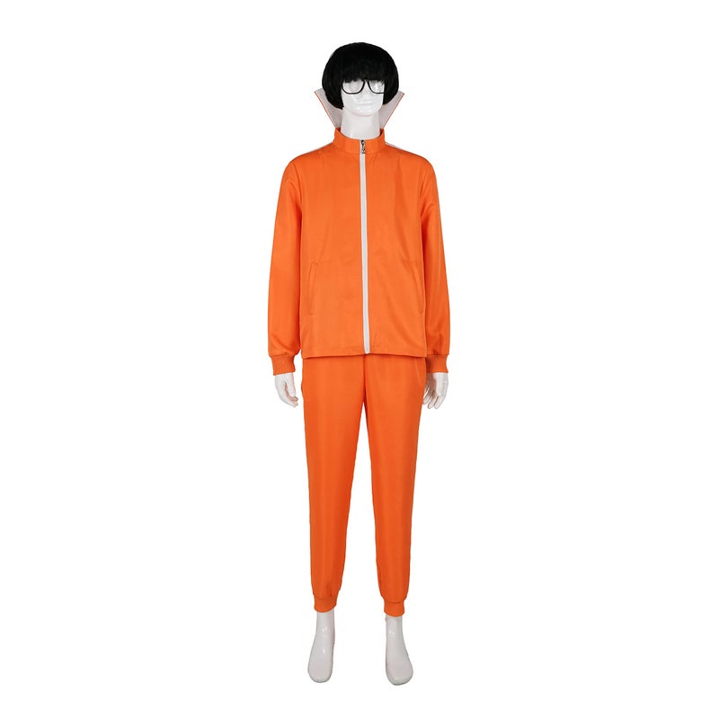 Qosivfey Mens adult sports suit 2piece hoodie sportswear suit fashion sportswear suit with wig glassesMY202214AdultM