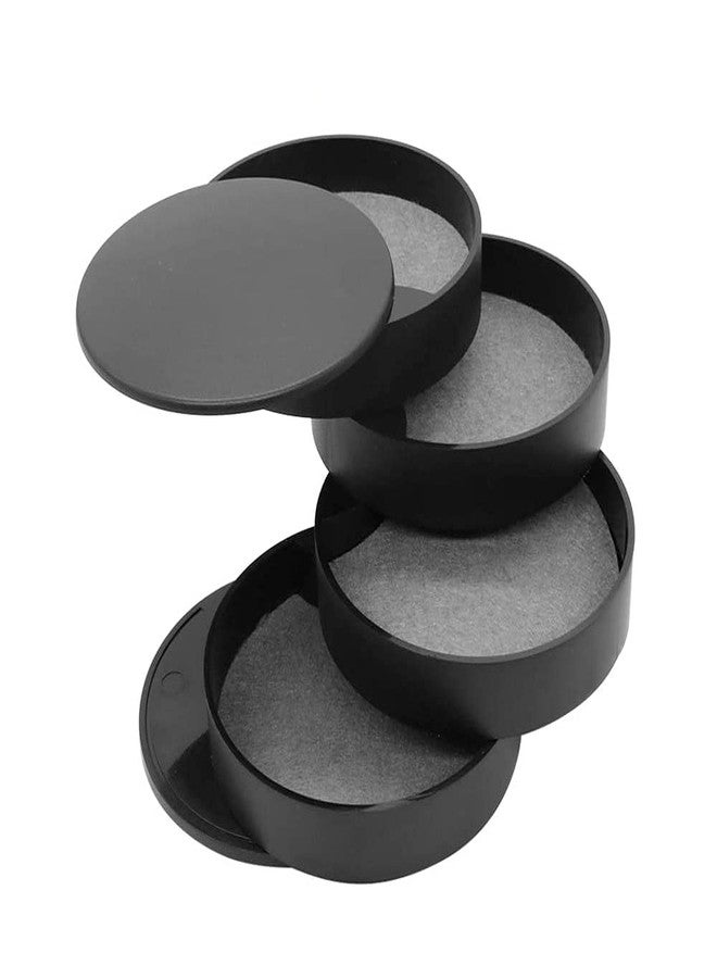 Ldirect Jewelry Organizer Small Jewelry Storage Box 4-Layer Rotating Travel Jewelry Tray Holder for Women Bracelets Rings Bracelets Earrings (Black) - Image 1