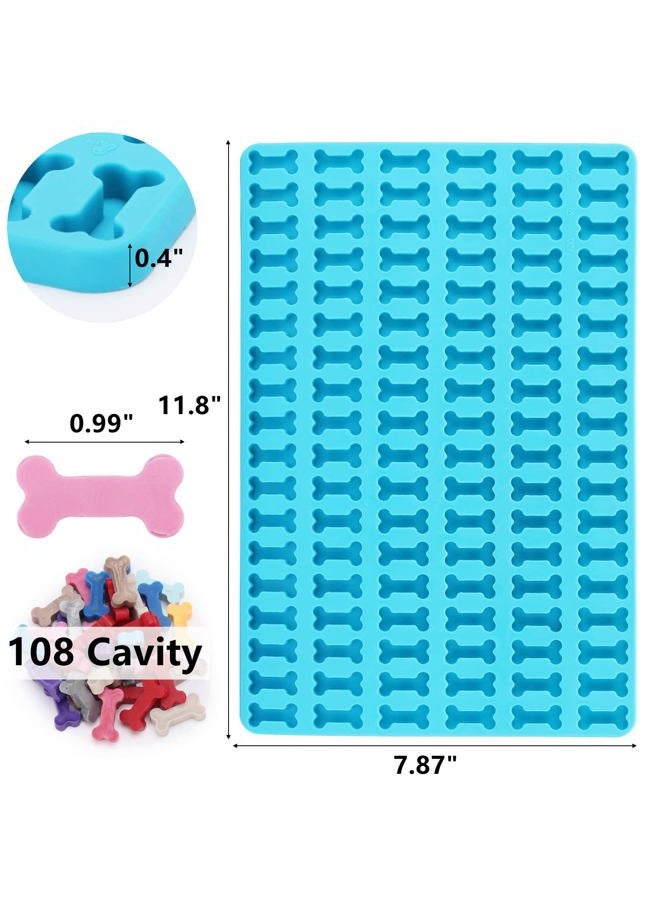 BTYMS Dog Treats Molds, 108 Cavity Mini Bone Shaped Silicone Molds Baking Molds for Dog Treats, Cookies, Biscuits, Chocolate, Candy, Jelly, Ice Cube, Gummy - Image 2