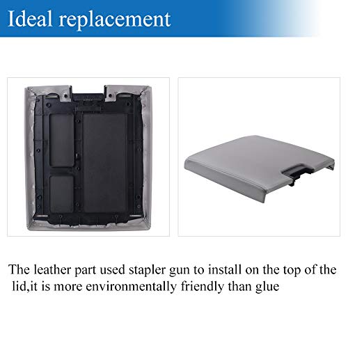 VeCarTech Center Console Lid Kit with Latch Compatible with 2007-2013 Chevy Tahoe/Avalanche/2008-2014 Silverado/GMC Yukon(XL)/Sierra 1500/2500/3500 Center Console Cover Repair Kit OEM 20864151(Gray) - Image 5