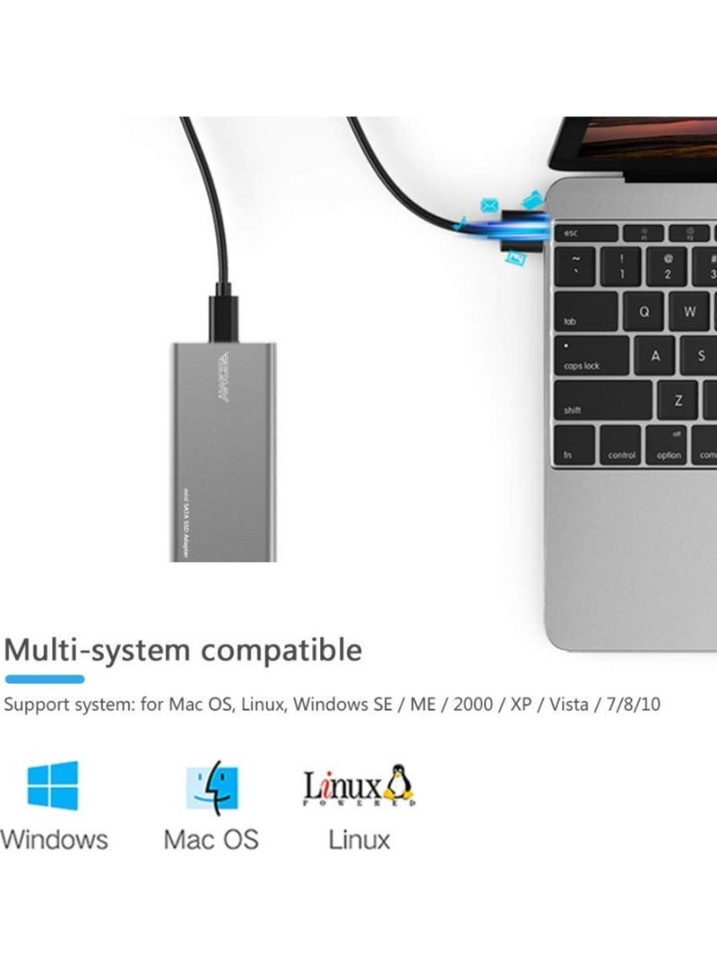 mSATA to USB 3.1 Gen2 10GBPS SSD Enclosure Adapter Case with USB Type C Interface for mSATA Internal Solid State Drive Hard Drive - Image 4