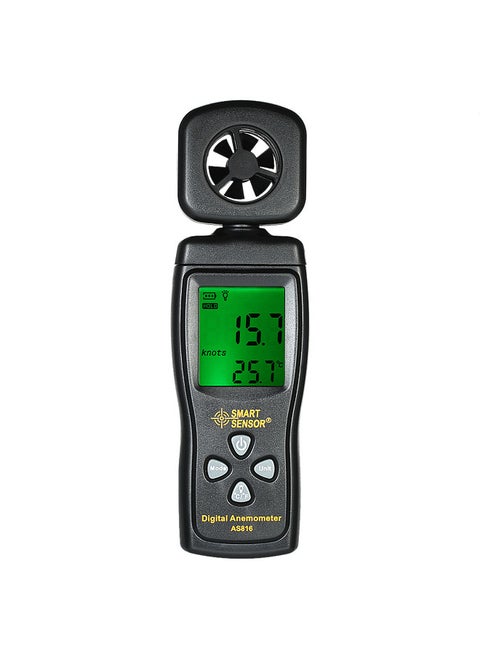 Mini Anemometer LCD Digital Wind Speed Meter Air Velocity Temperature Measuring with Backlight