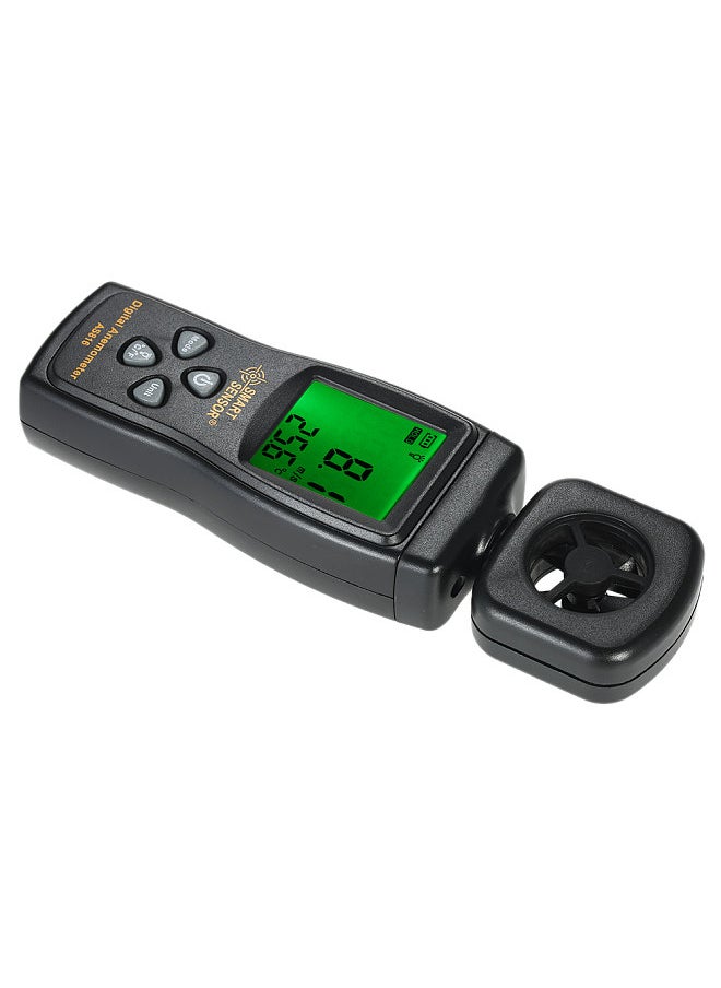 Mini Anemometer LCD Digital Wind Speed Meter Air Velocity Temperature Measuring with Backlight