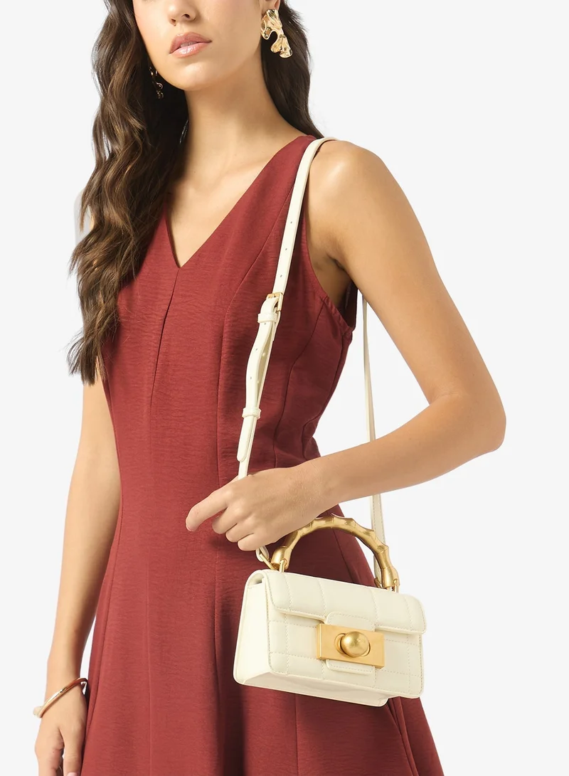 Jw Pei White Kaia Bamboo Metal Handle Handbag for Women | Best Price UAE