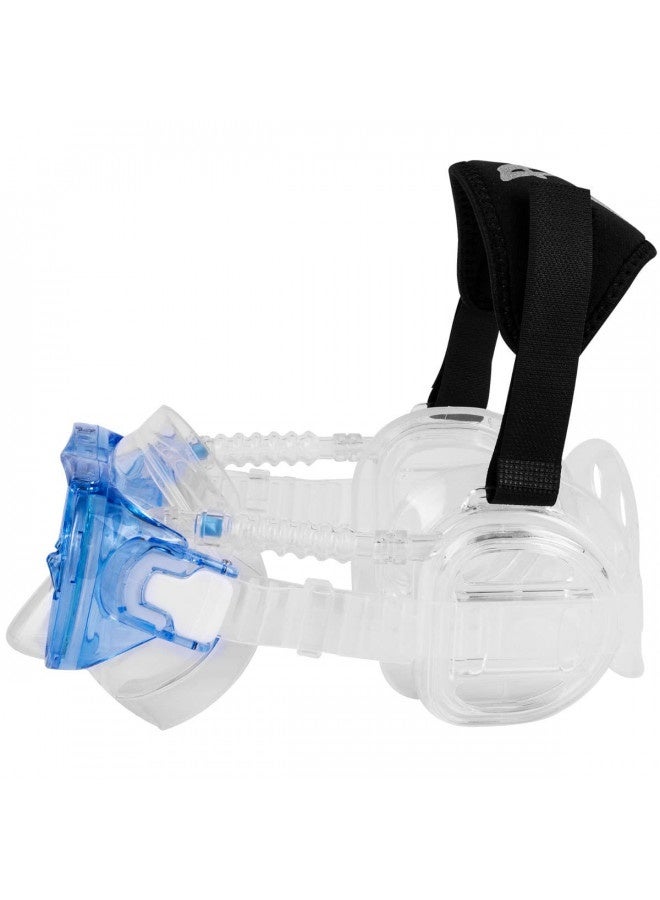 Ist Proear Kids Dive Mask With Ear Covers, Scuba Diving Pressure Equalization Gear, Tempered Glass Twin Lens (Blue) - Image 1