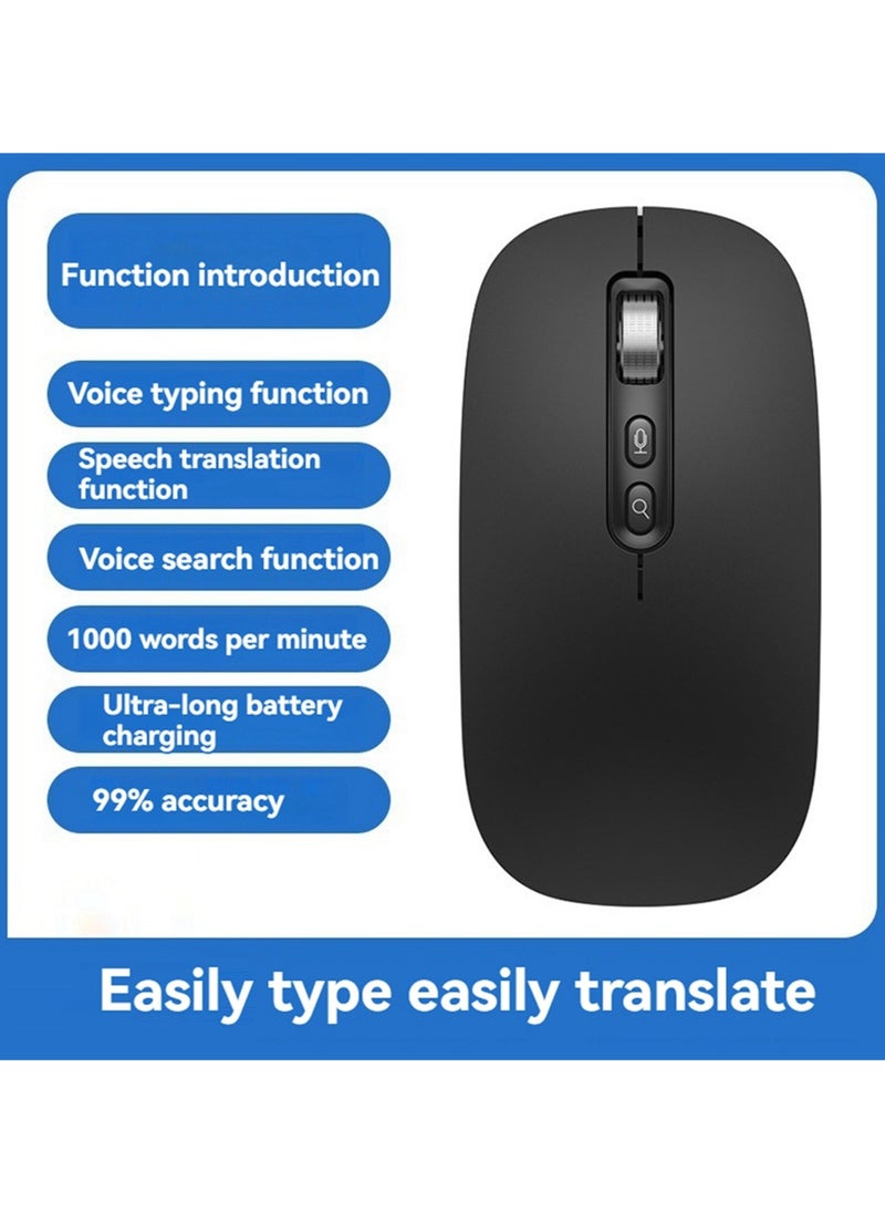 X-PRO5 - Silent Mouse AI Smart Voice to Text Mouse Rechargeable 2.4G Wireless Bluetooth Voice Input for Laptops - Image 1