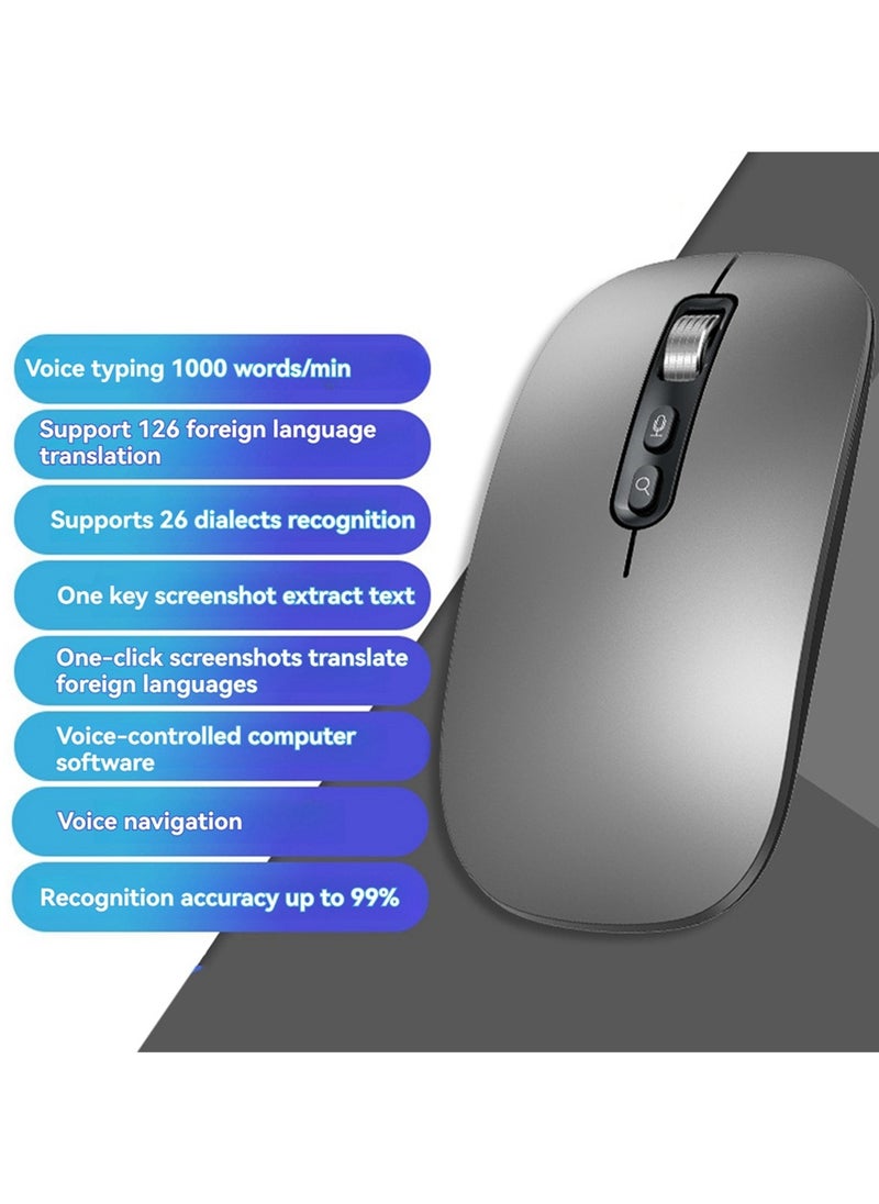X-PRO5 - Silent Mouse AI Smart Voice to Text Mouse Rechargeable 2.4G Wireless Bluetooth Voice Input for Laptops - Image 1