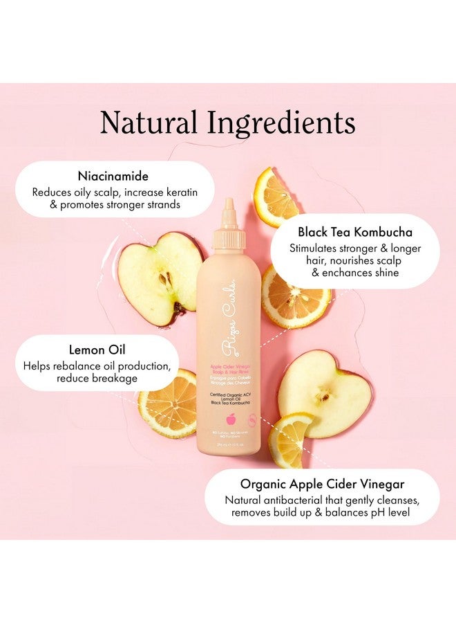 Rizos Curls Apple Cider Vinegar Scalp & Hair Rinse, Clarifies and Detox to Remove Product Buildup, Balance Oils, Revive Hair & Scalp, Enhances Softness & Shine, For All Hair Types 1a - 4c, 10 oz - Image 3