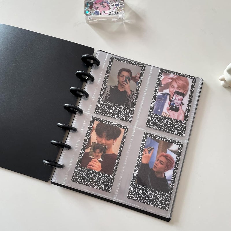 كاست ويف مجلد بطاقات الصور، حامل بطاقات الصور، مقاس 3 بوصات، أكمام كتب مع 30 صفحة داخلية، ألبوم صور أيدول، بطاقات عمل، اجمع 6 حلقات، واقيات صور تحمل 240 بطاقة - Image 4