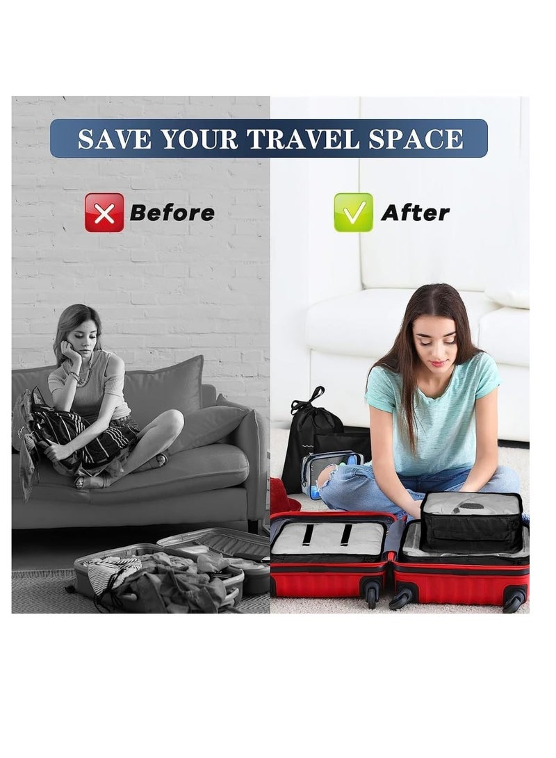 7-Piece Travel Bag Organizer in Various Sizes for Organizing Accessories and Clothes, Black - Image 3