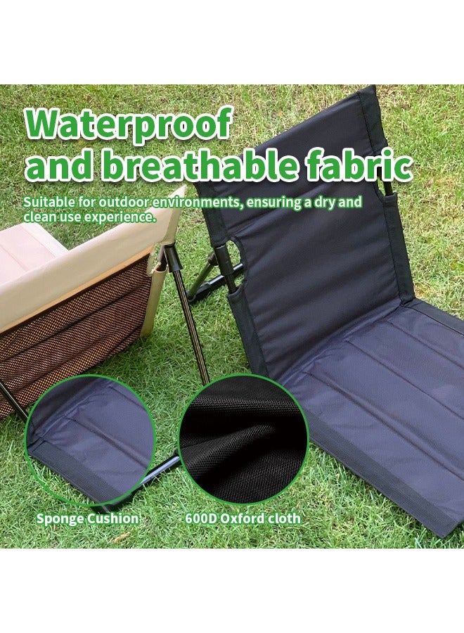 Generic Folding Floor Camping Chair With Storage Bag Comfortable Camping Seat Mat Portable Outdoor Armchair Tent Accessories, Outdoor Parties, Barbecues, Beaches, Camping, Fishing, Concerts  - Image 5