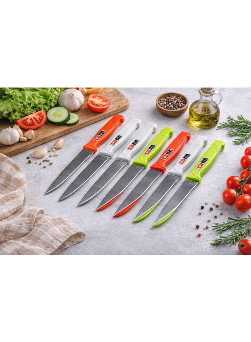 طقم سكاكين مطبخ 6 قطع متعددة الاستخدام – شفرات حادة ومقابض مريحة للتقطيع اليومي - Image 2