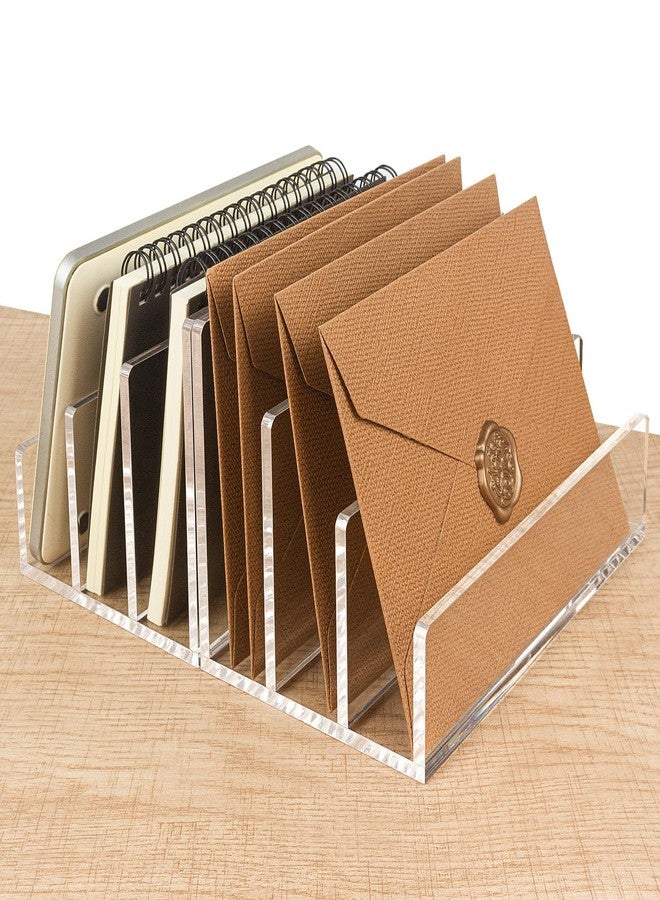Hisize Acrylic Mail Organizer File Sorters for Desk,3-Section Laddered Desktop Vertical Letter Holder,Desk Organizer Workspace Organizer - Image 5