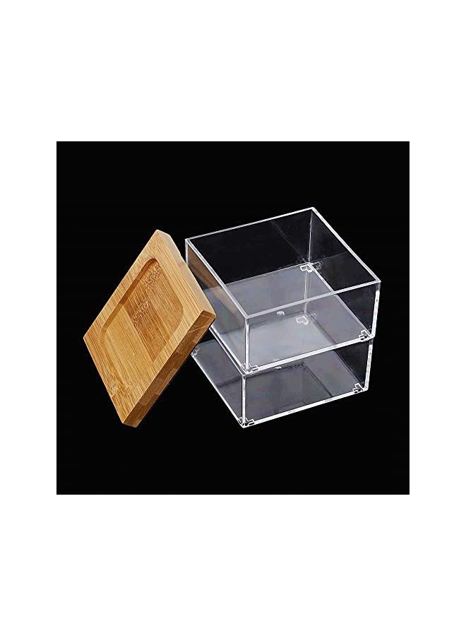 The Bros Jewelry Organizer Box, Makeup Storage Organizer Box, Multi-function 2 Tier Jewelry Box, Bamboo Acrylic Vanity Organiser, Storage Case for Jewellery Organiser, Accessories Organizer, Gift Box, sm - Image 3