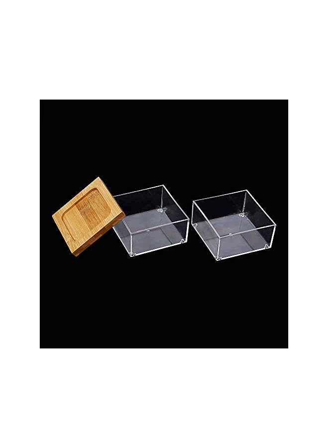 The Bros Jewelry Organizer Box, Makeup Storage Organizer Box, Multi-function 2 Tier Jewelry Box, Bamboo Acrylic Vanity Organiser, Storage Case for Jewellery Organiser, Accessories Organizer, Gift Box, sm - Image 4