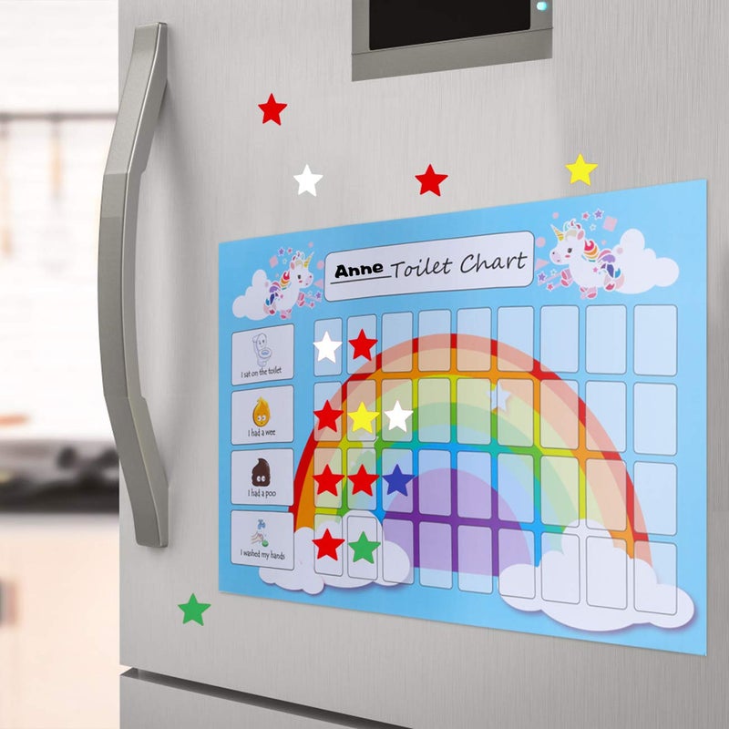 GWHOLE 2 Pack of Unicorn Potty Training & Toilet Training Reward Chart with 270 Star Stickers for Toddlers, Boys, Girls - Image 4